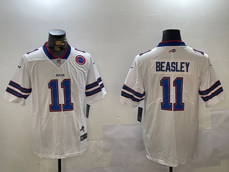 Men Buffalo Bills #11 Beasley White Second generation 2024 Nike Limited NFL Jersey style 3->new york mets->MLB Jersey
